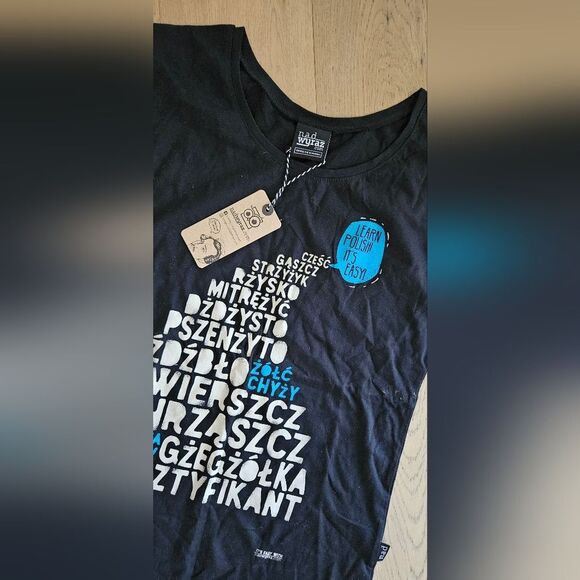 Learn Polish Black Graphic T-Shirt - Picture 3 of 3